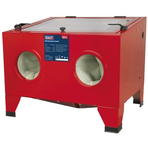 Shot blasting cabinet with gun - shot,