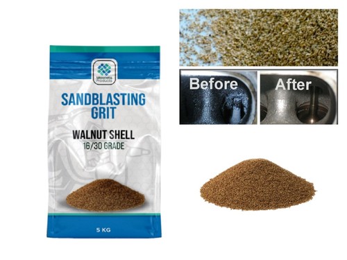 Shot blasting walnut shell - shot,